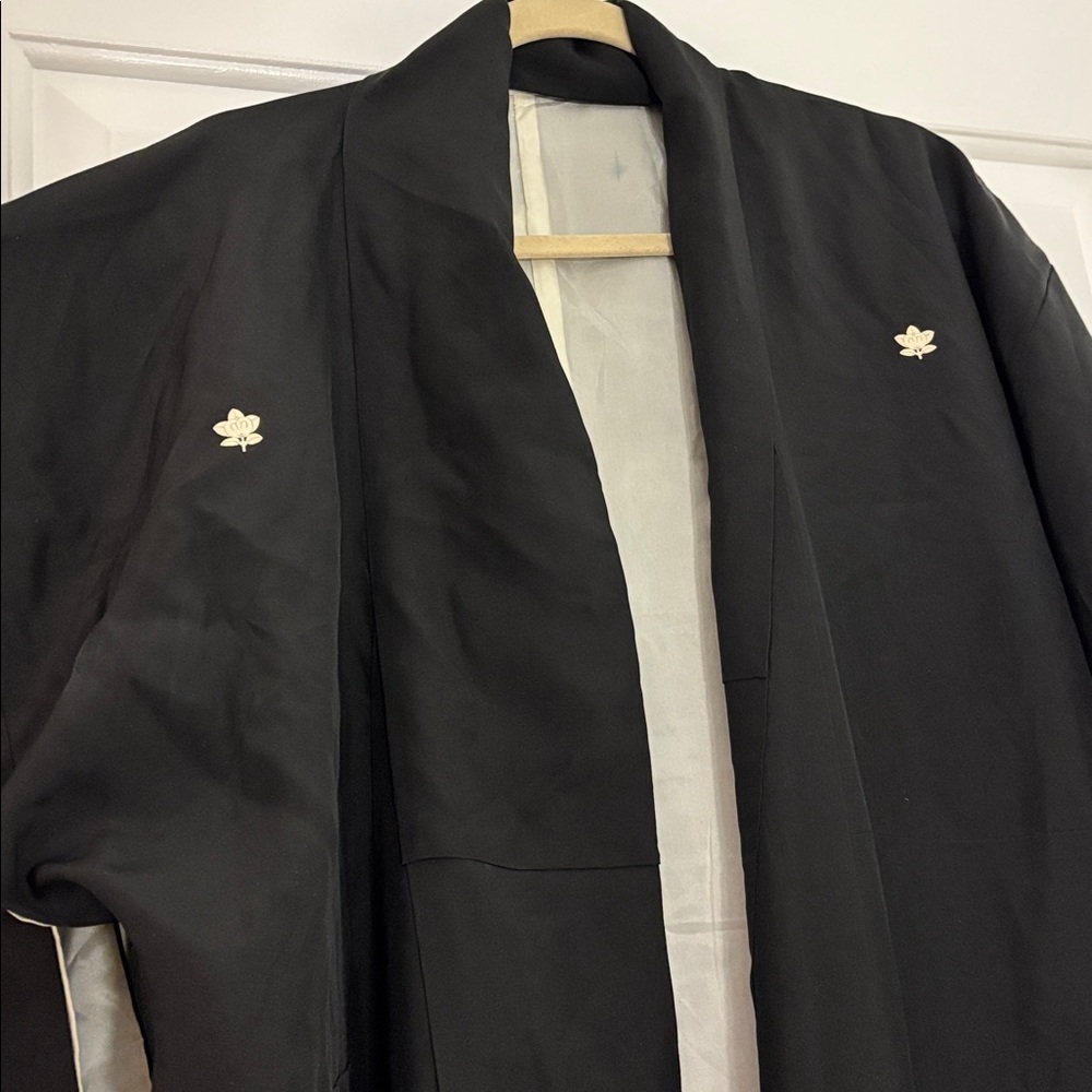 Japanese Silk Kimono in Black and White